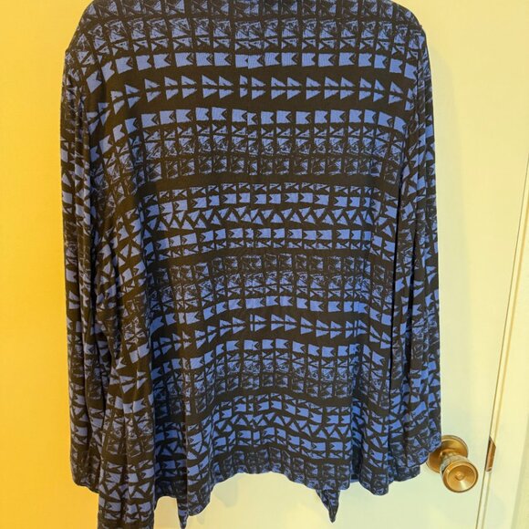 Sejour Royal Blue & Black Knit Jacket – Size 1X – 3/4 Sleeve - Picture 9 of 10